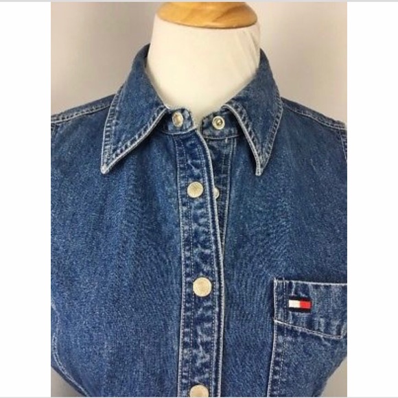 Vintage 90s Tommy Hilfiger Denim Shirt Dress - Picture 4 of 7